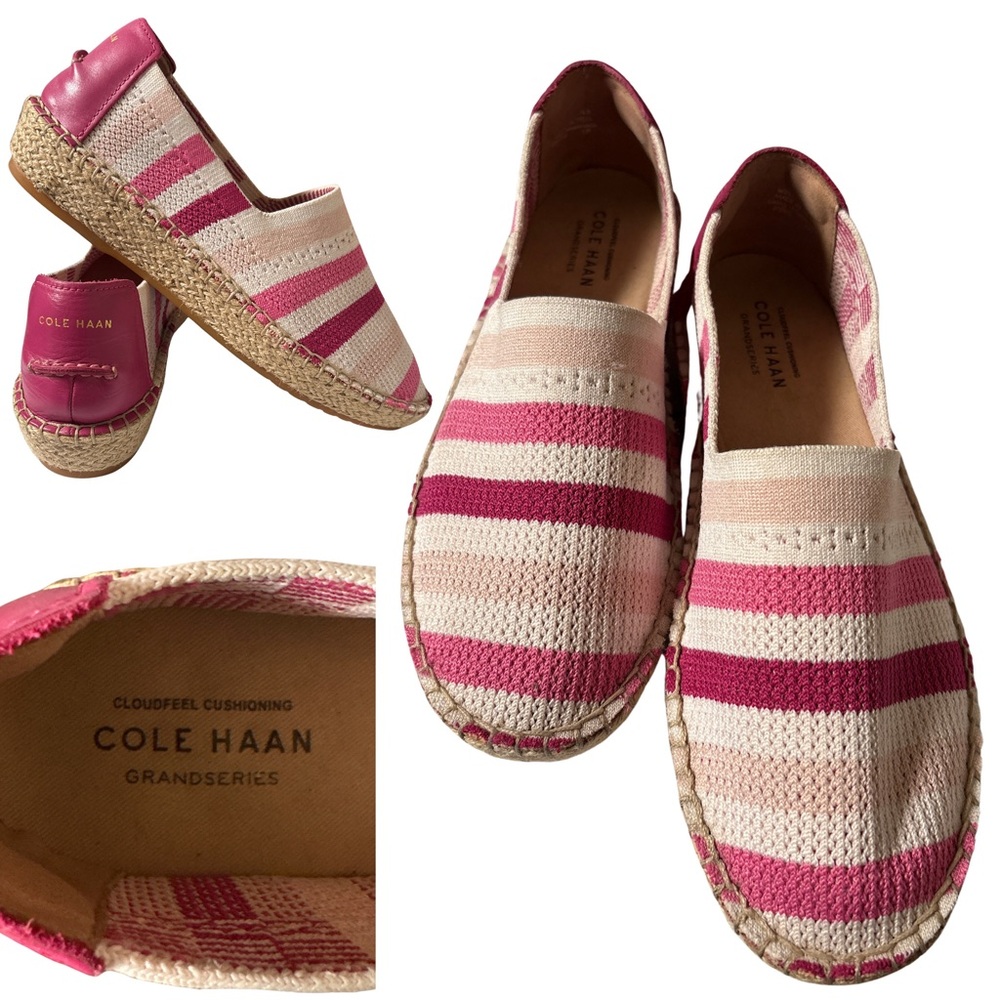 Cole Haan Fuchsia and Cream Espadrilles